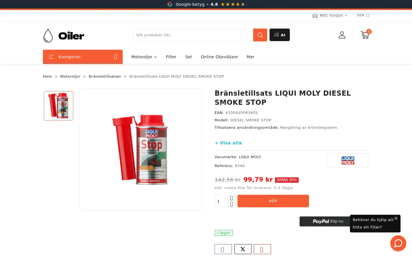 Screenshot of oiler.se