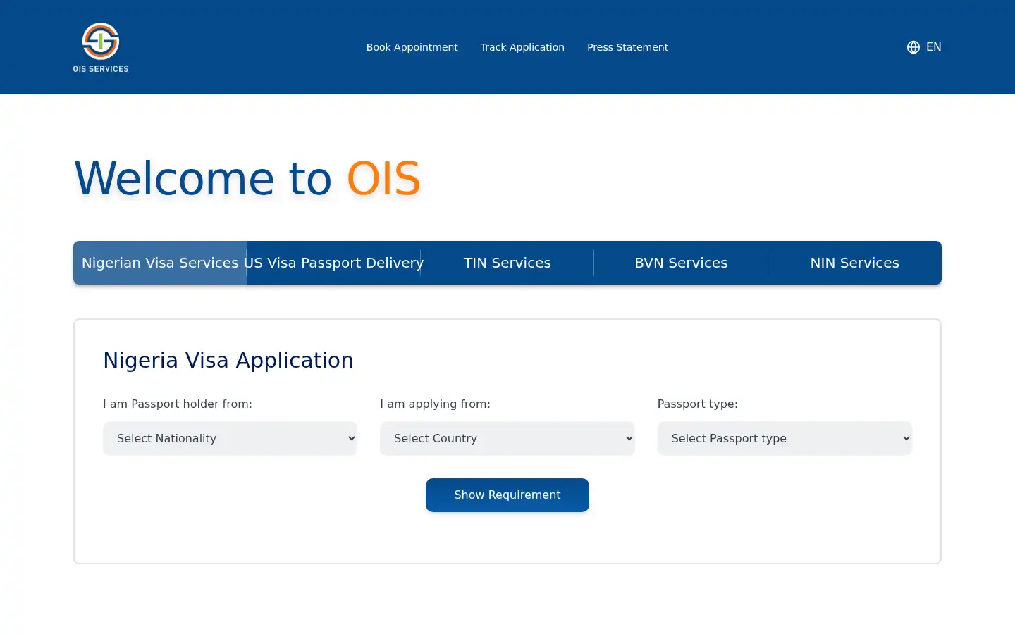 Screenshot of oisservices.com