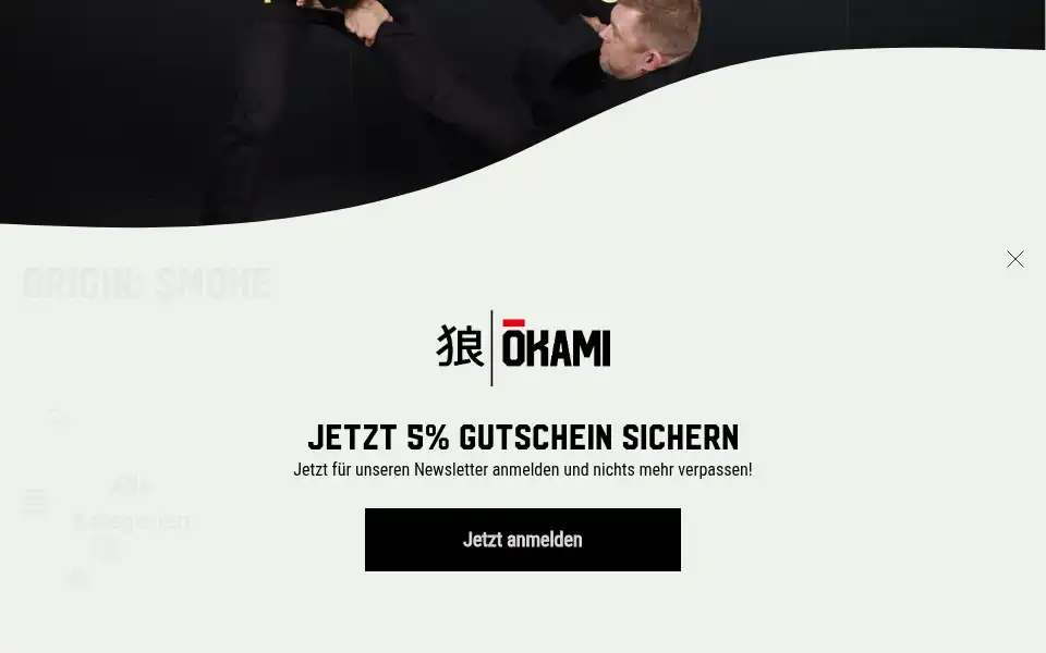 Screenshot of okami-fightgear.com