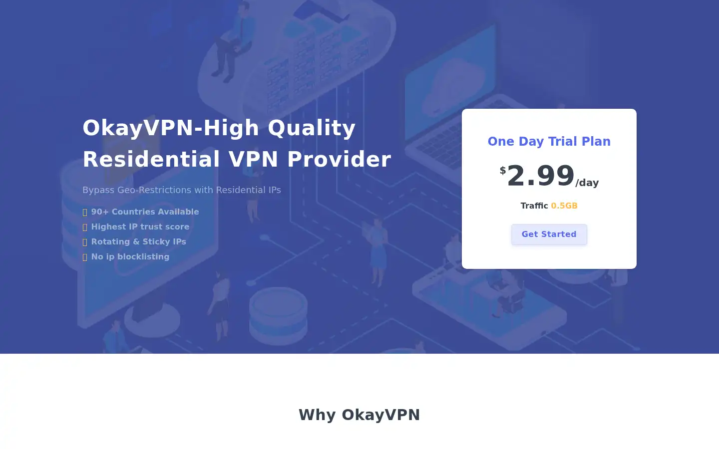 Screenshot of okayvpn.com