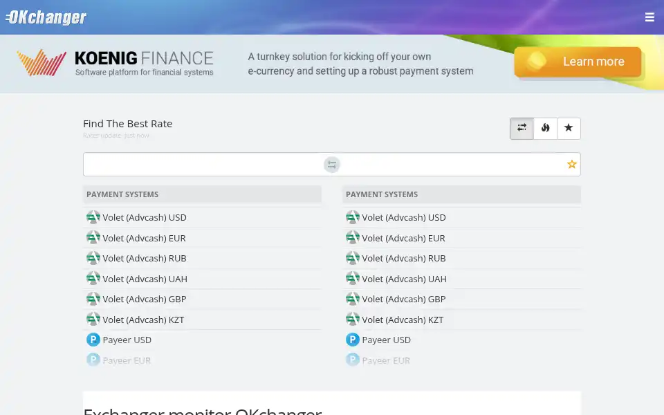 Screenshot of okchanger.com