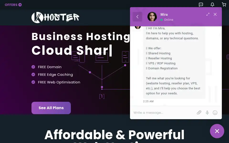 Screenshot of okhoster.com