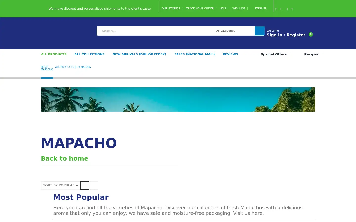 Screenshot of oknatura.com