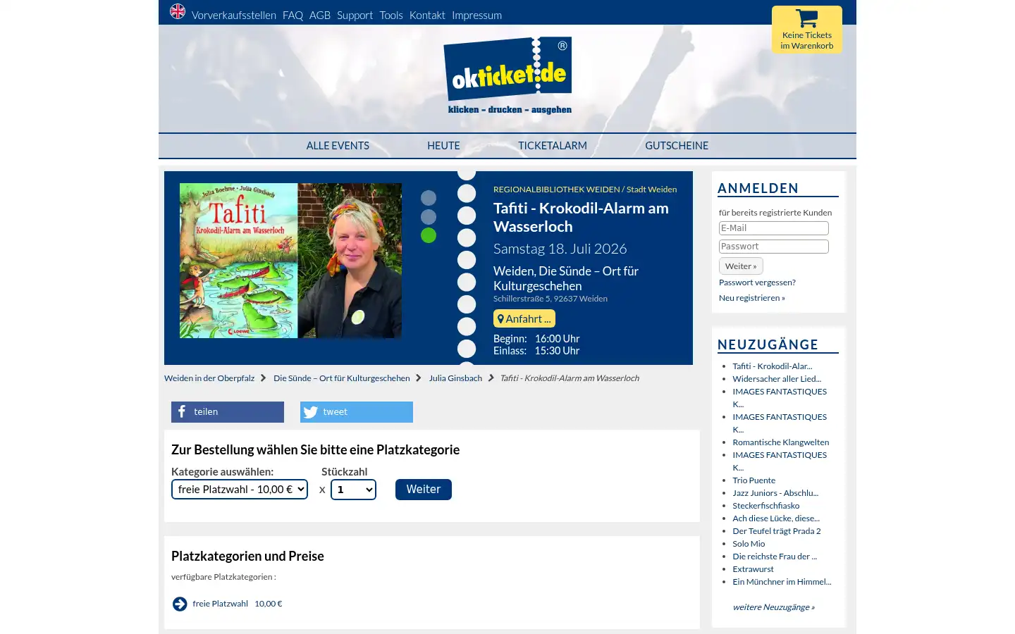 Screenshot of okticket.de