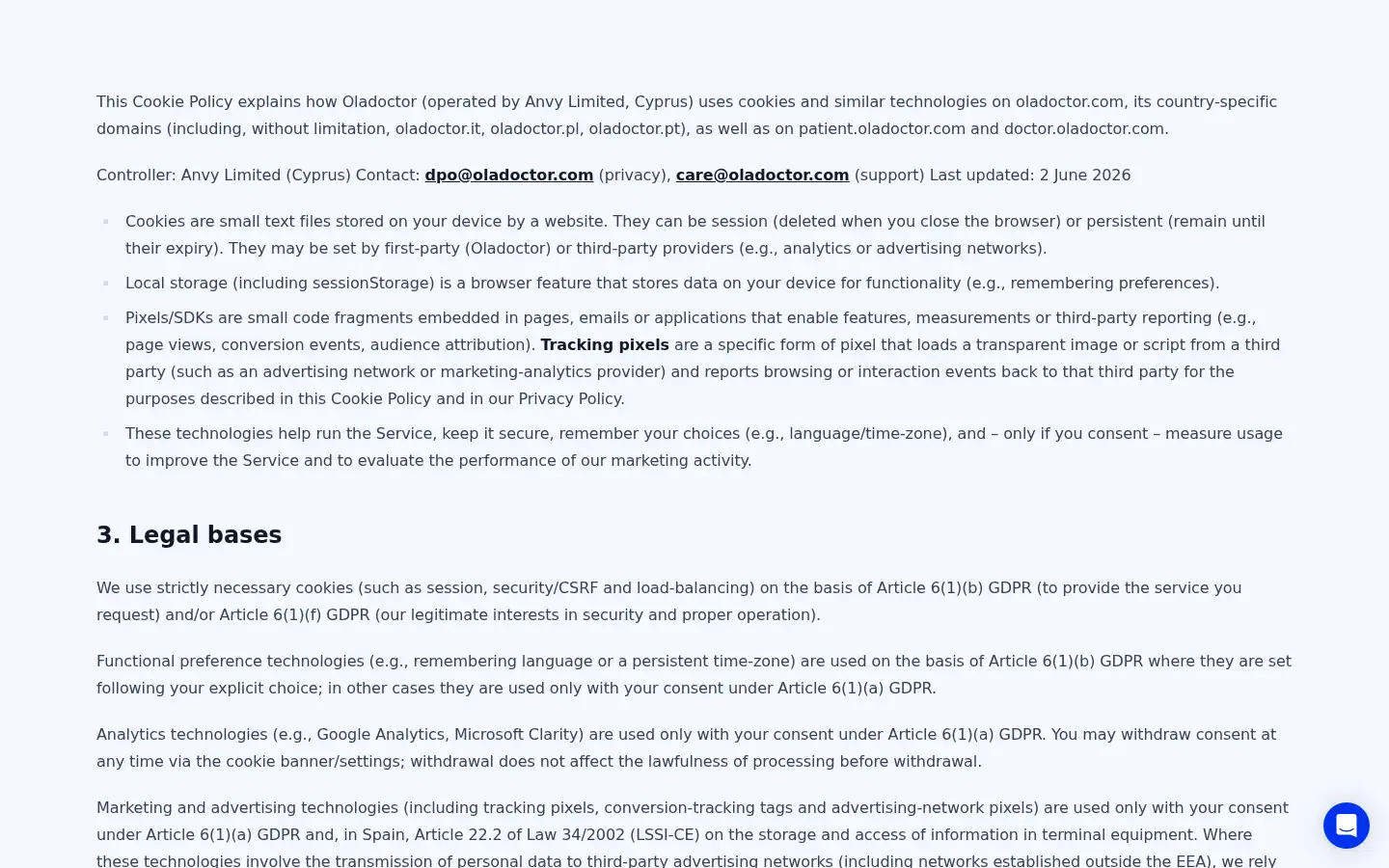 Screenshot of oladoctor.com