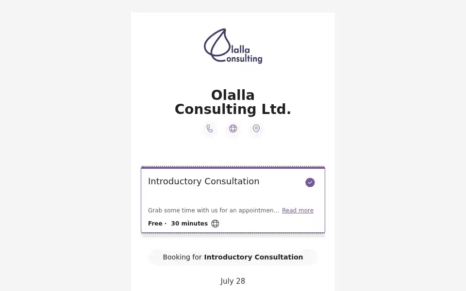 Screenshot of olallaconsulting.com