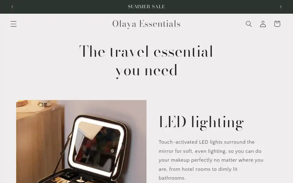 Screenshot of olayaessentials.com