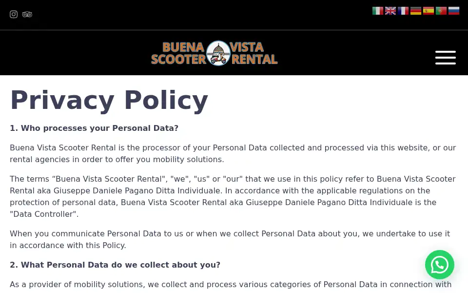 Screenshot of olbiascooterrental.com