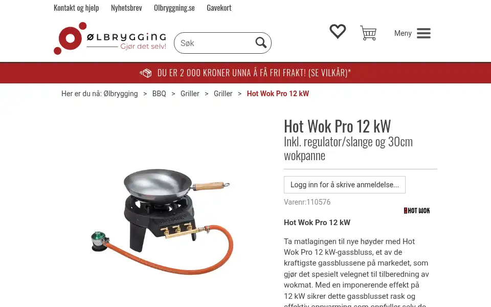 Screenshot of olbrygging.no
