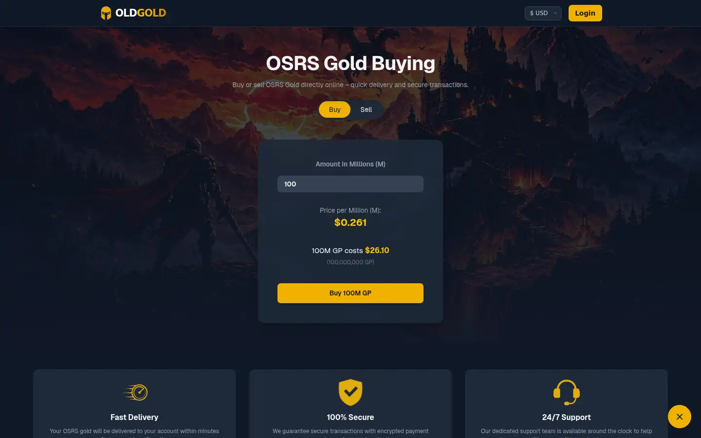 Screenshot of oldgold.gg