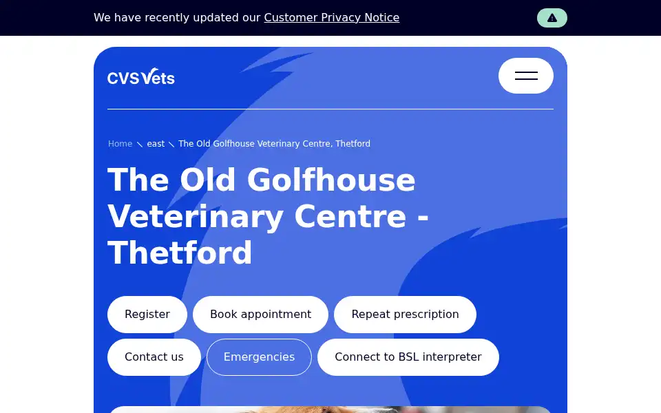 Screenshot of oldgolfhousevets.co.uk