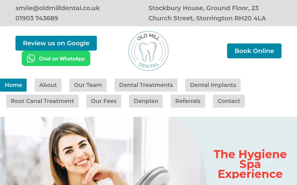 Screenshot of oldmilldental.co.uk
