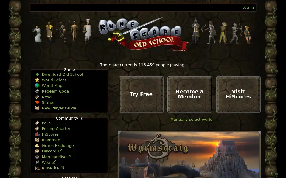 Screenshot of oldschool.runescape.com