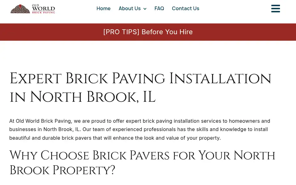 Screenshot of oldworldbrickpaving.com