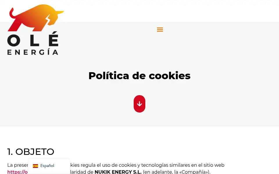 Screenshot of oleenergia.eu