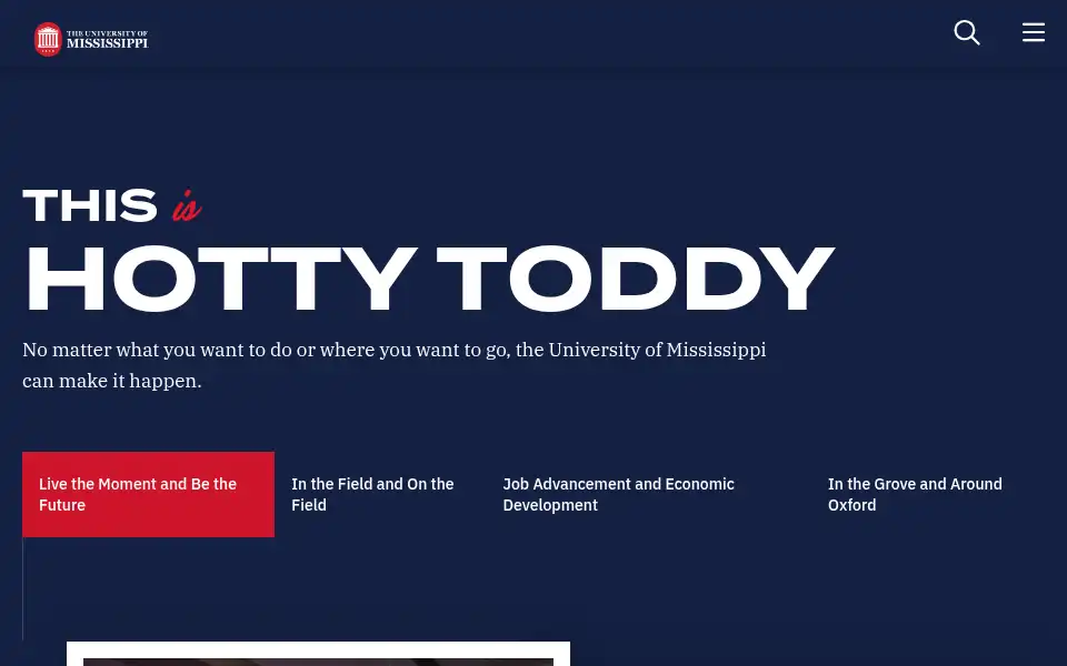 Screenshot of olemiss.edu