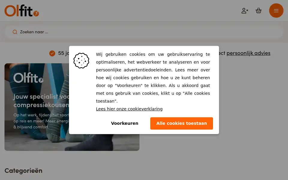 Screenshot of olfit.nl