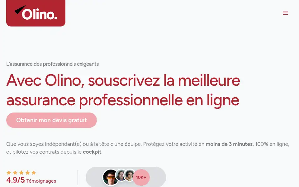 Screenshot of olino.fr