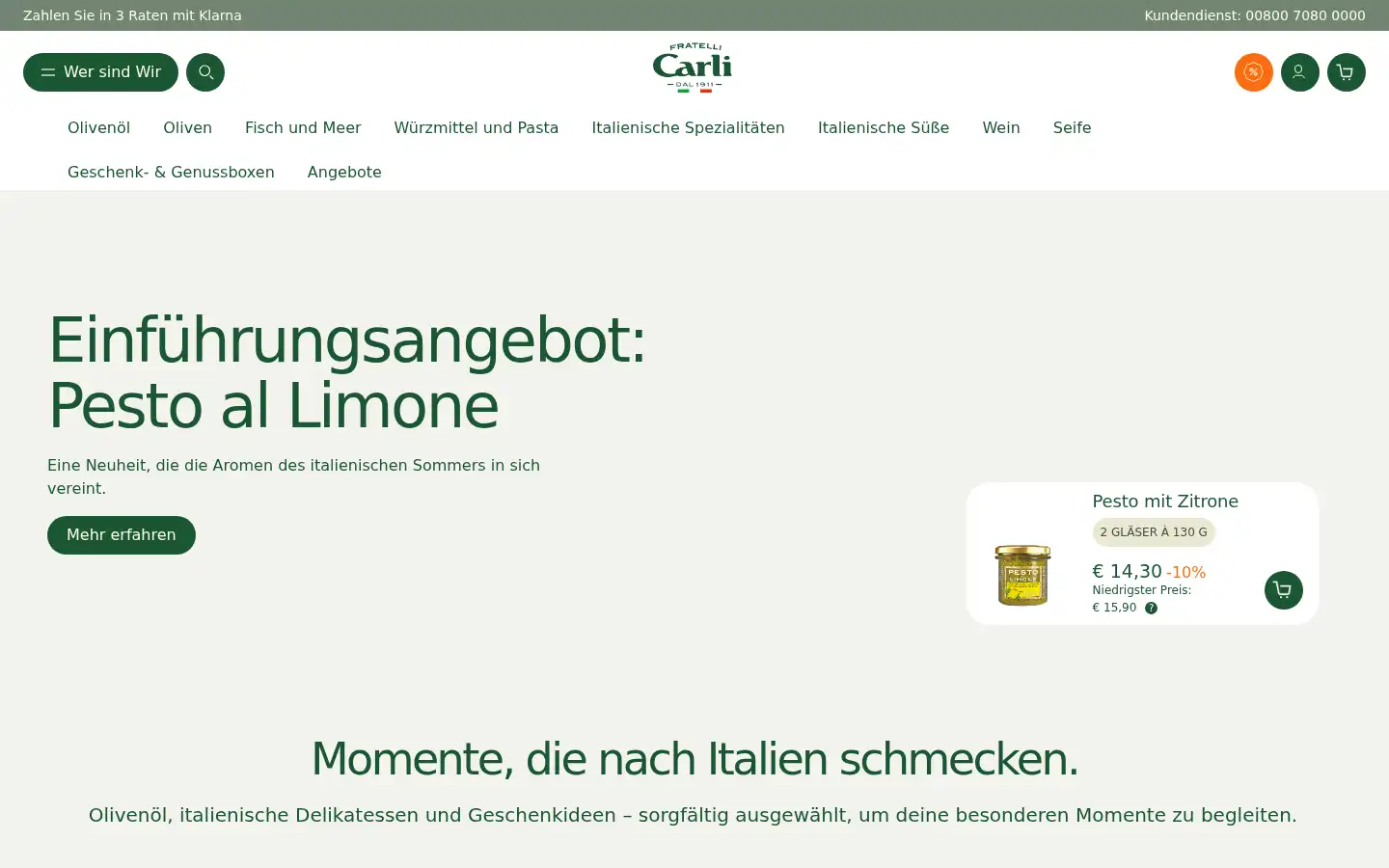 Screenshot of oliocarli.de