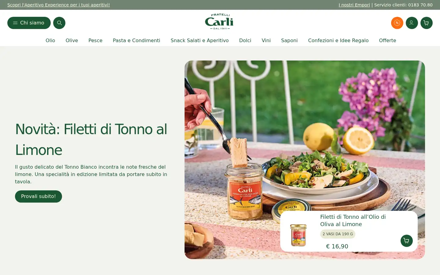 Screenshot of oliocarli.it