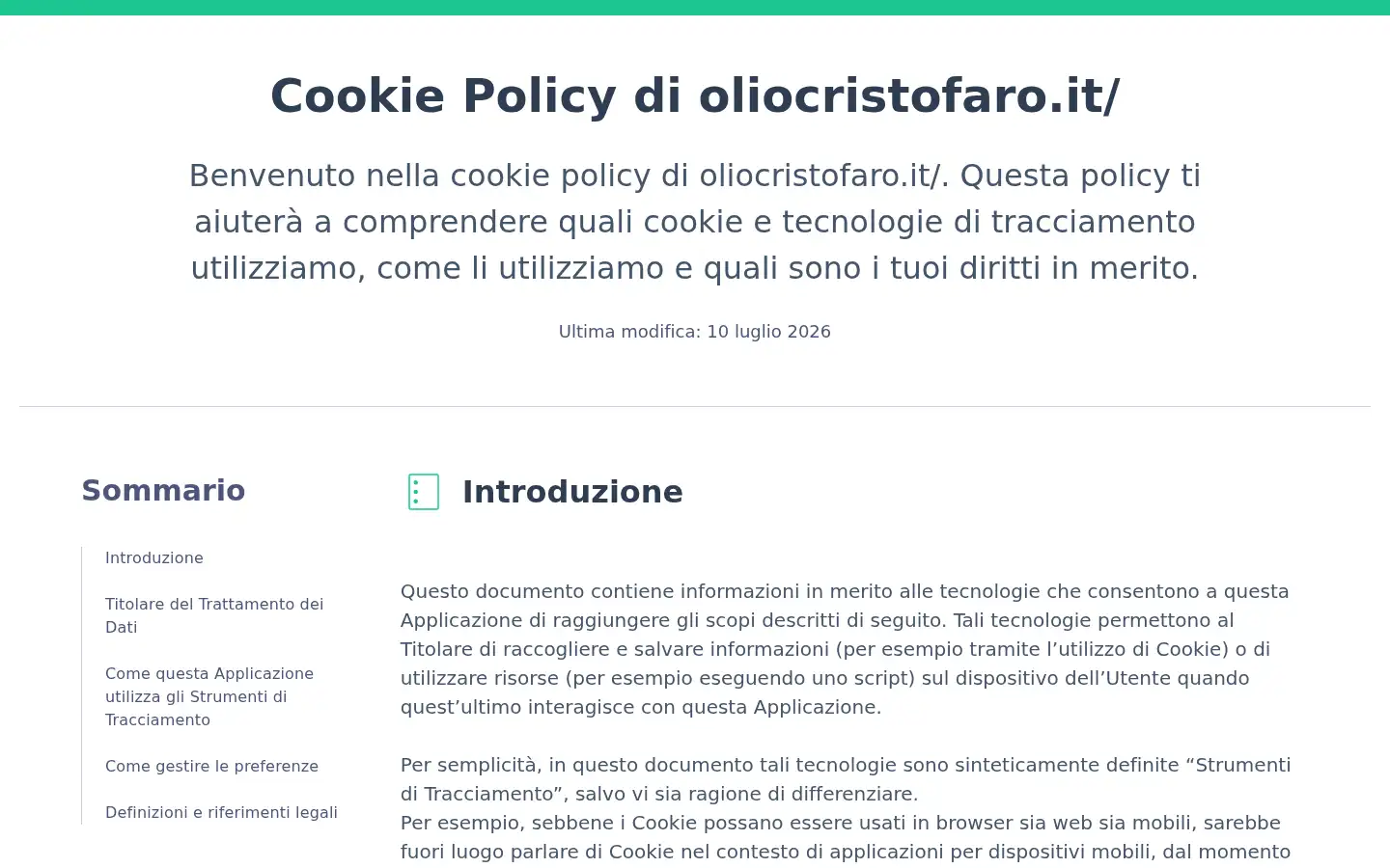 Screenshot of oliocristofaro.it