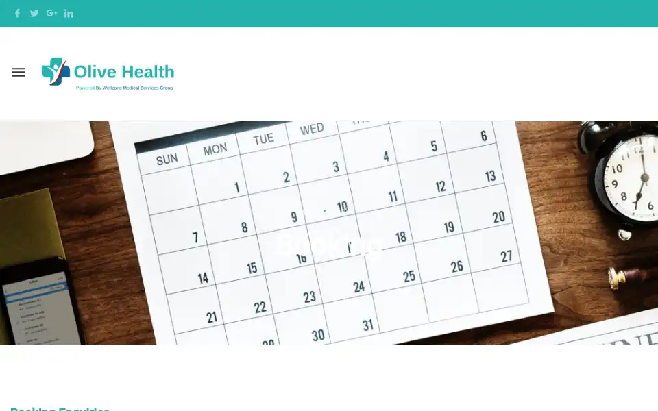 Screenshot of olivehealthandtravel.co.uk