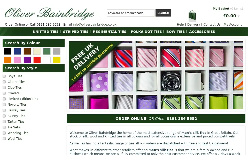 Screenshot of oliverbainbridge.co.uk