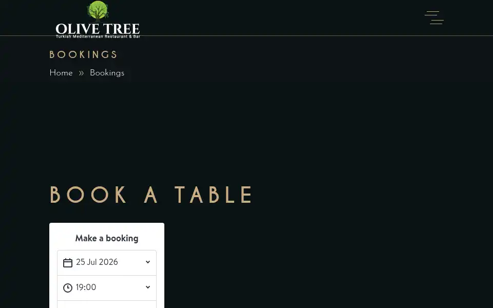 Screenshot of olivetreerestaurants.com