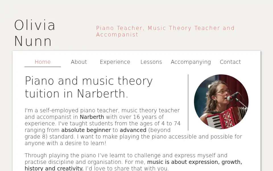 Screenshot of olivia-nunn.com
