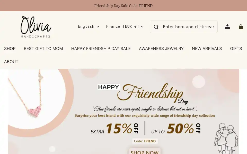 Screenshot of oliviahandicrafts.com