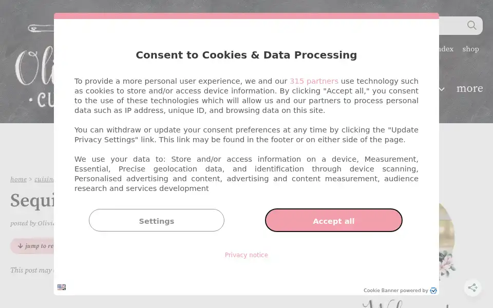 Screenshot of oliviascuisine.com