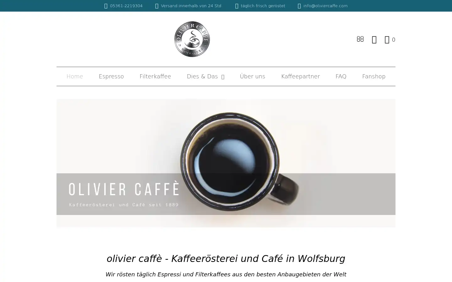 Screenshot of oliviercaffe.com