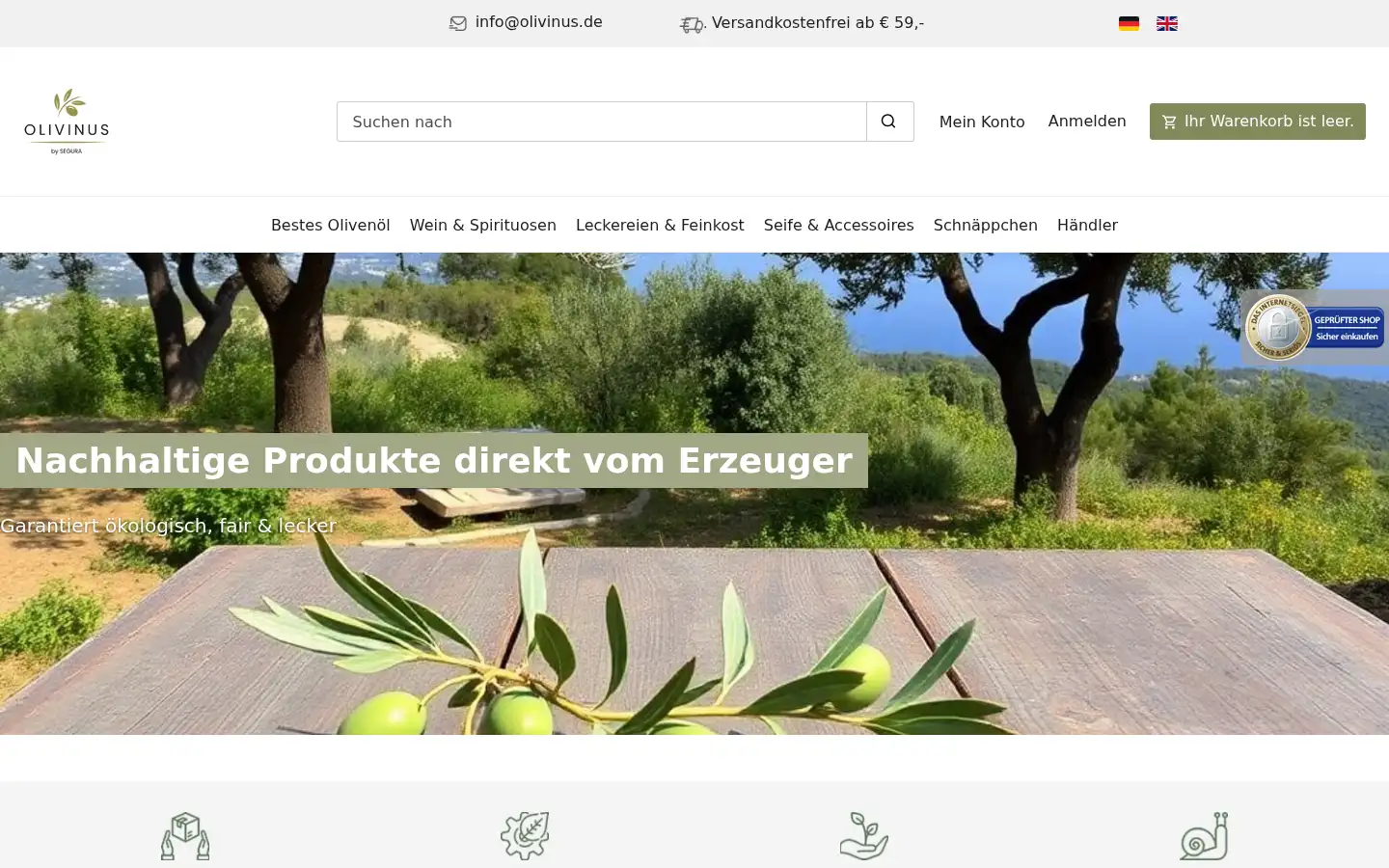 Screenshot of olivinus.de