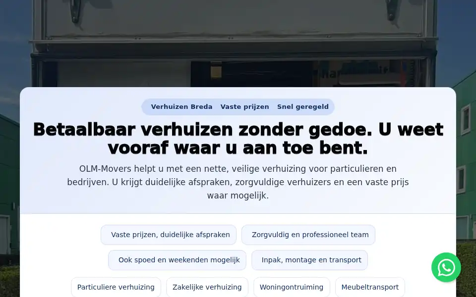 Screenshot of olm-movers.nl