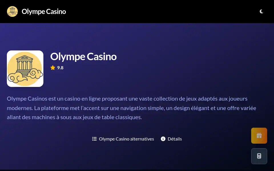 Screenshot of olympe-casino.top