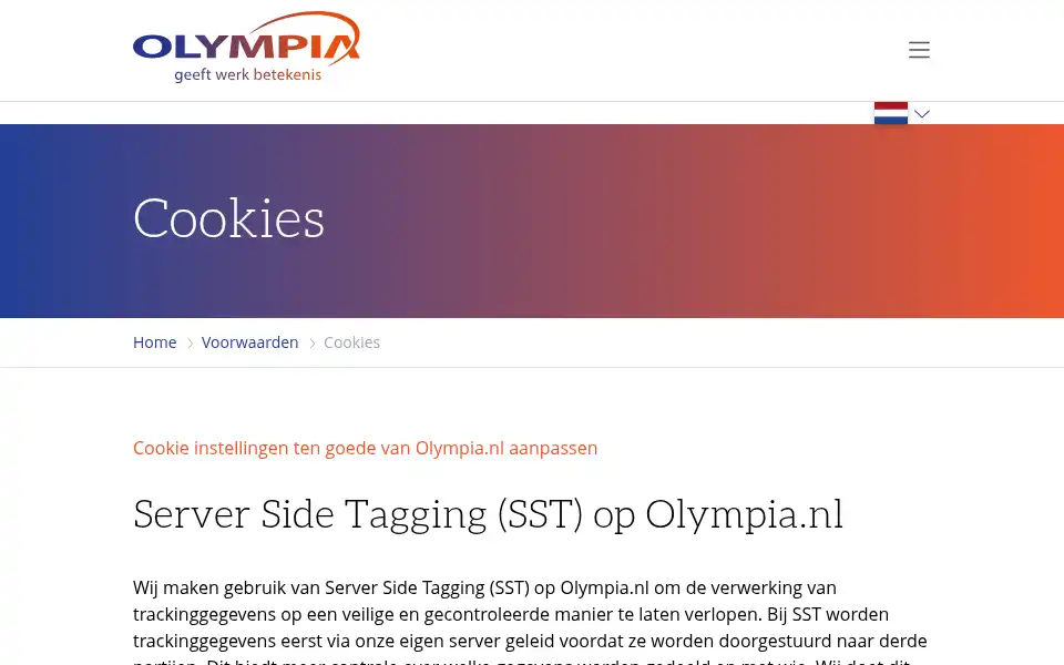 Screenshot of olympia.nl