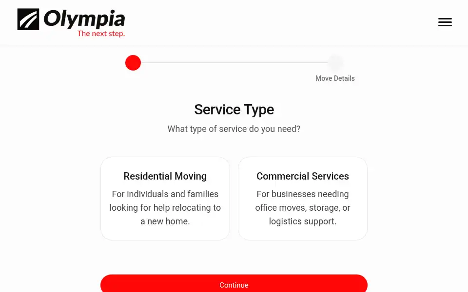 Screenshot of olympiamoving.com