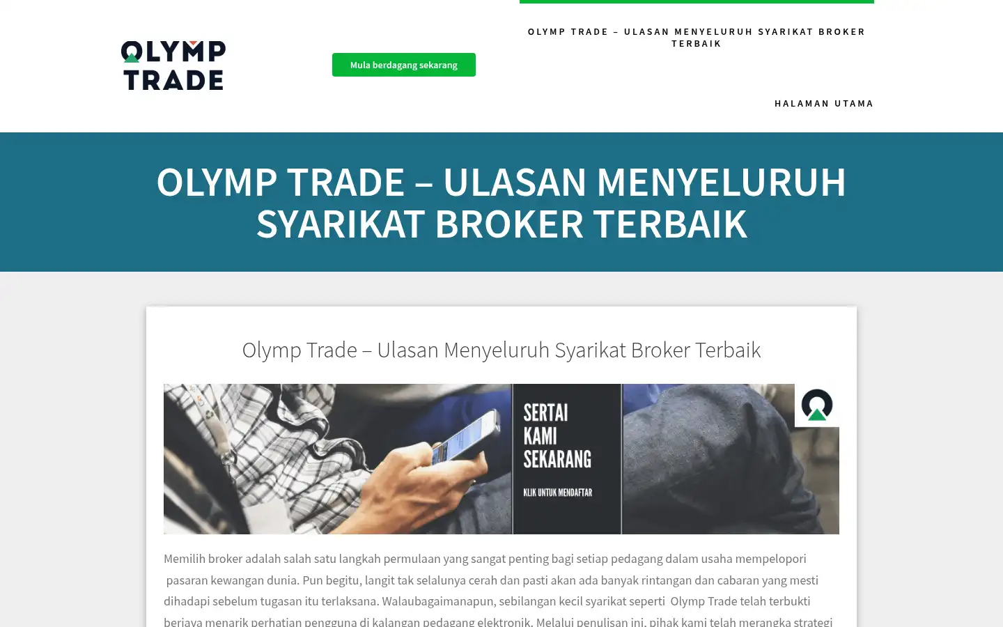 Screenshot of olymptrade-malaysia.com