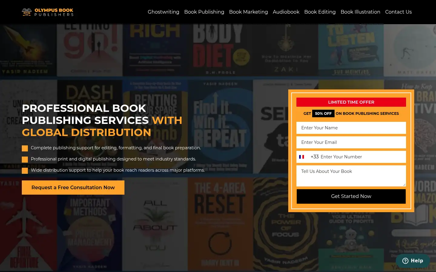 Screenshot of olympusbookpublishers.com
