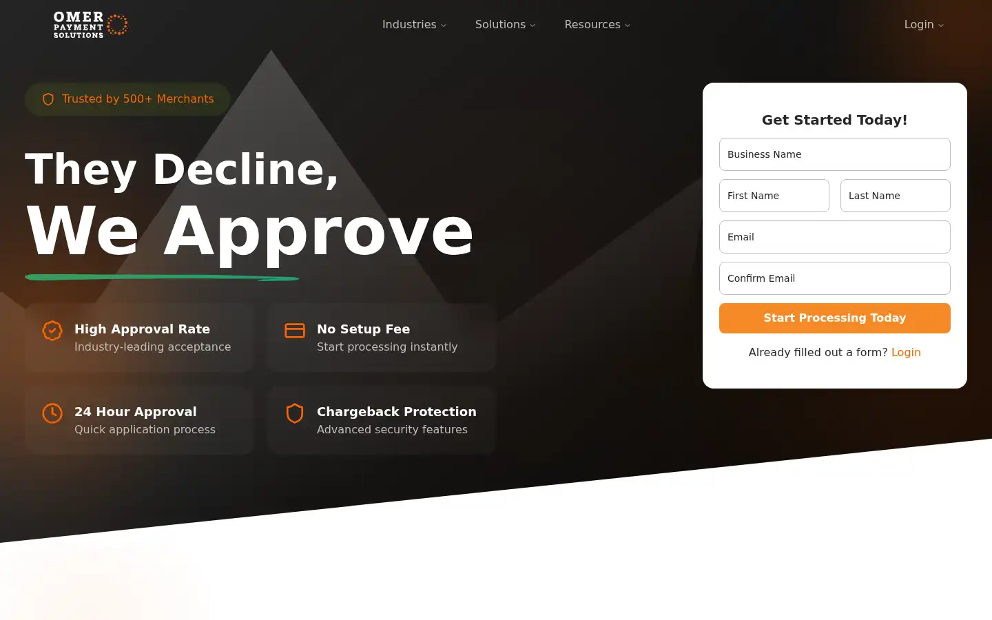 Screenshot of omerpayments.com