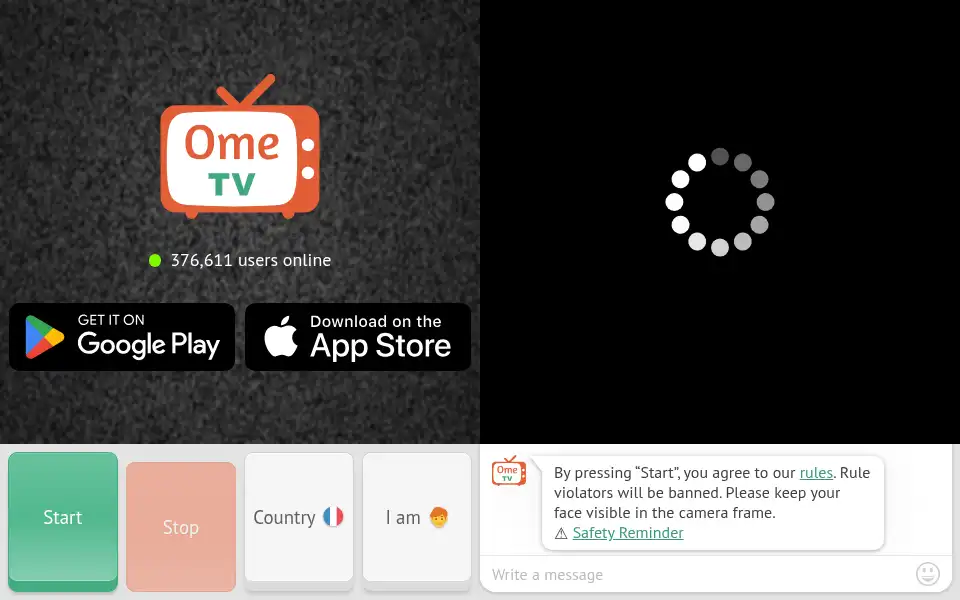 Screenshot of ometv.com