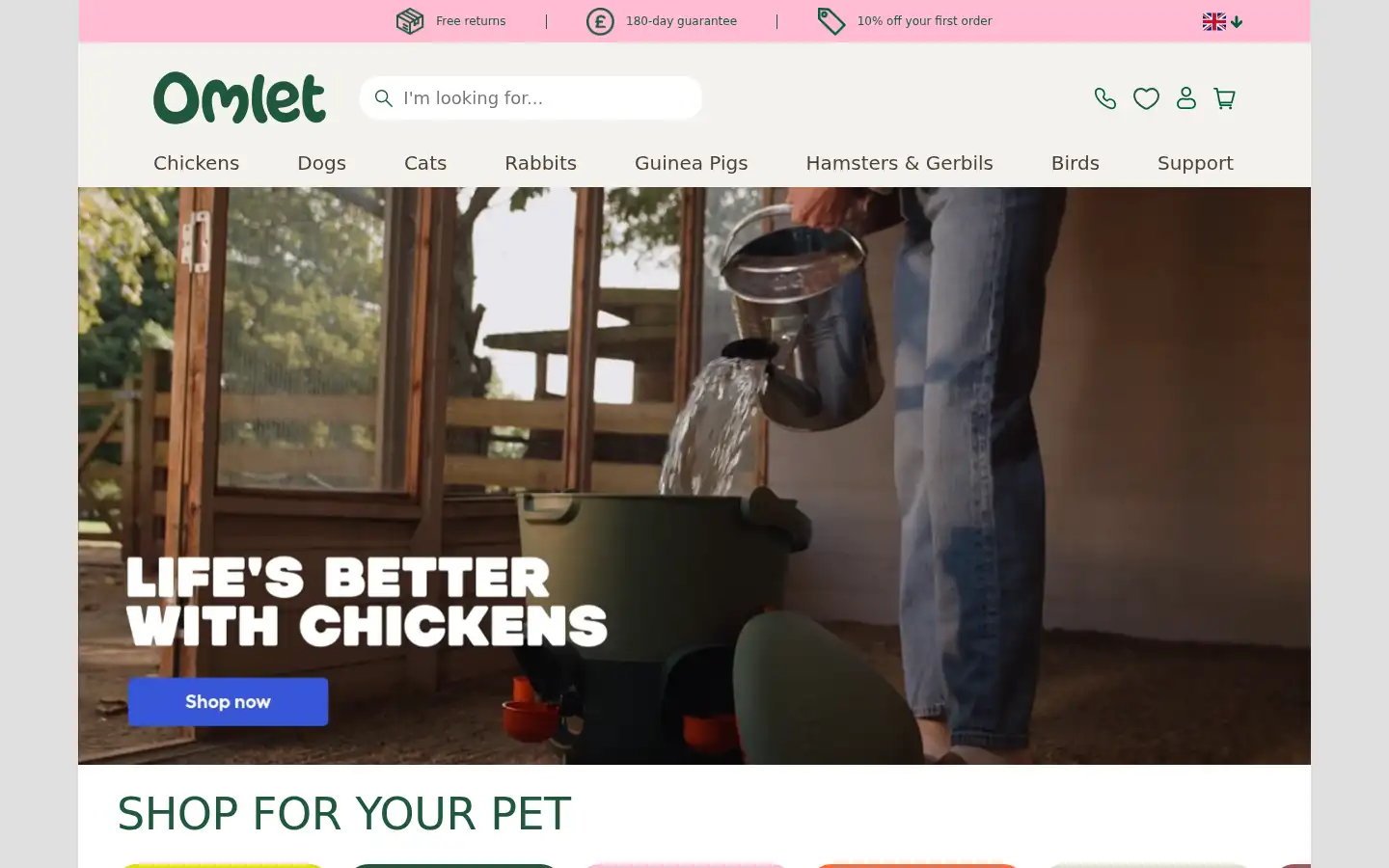 Screenshot of omlet.co.uk