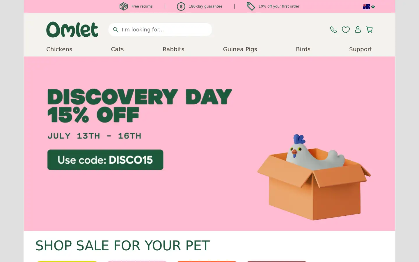 Screenshot of omlet.com.au