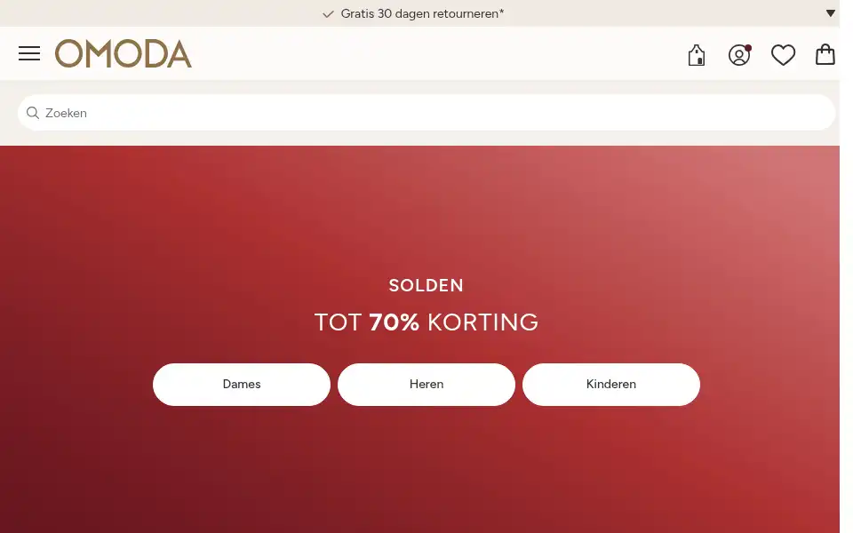 Screenshot of omoda.be