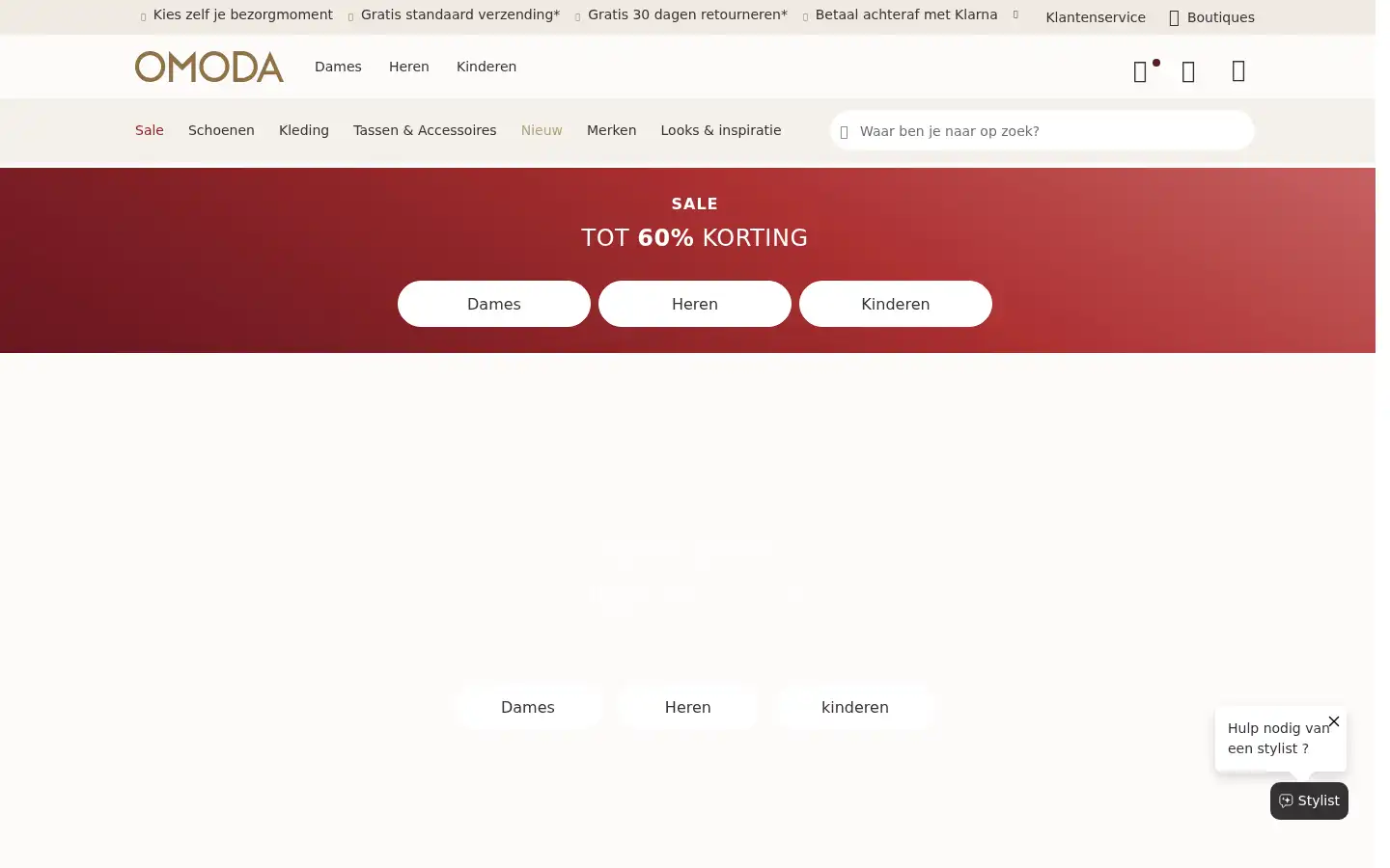 Screenshot of omoda.nl