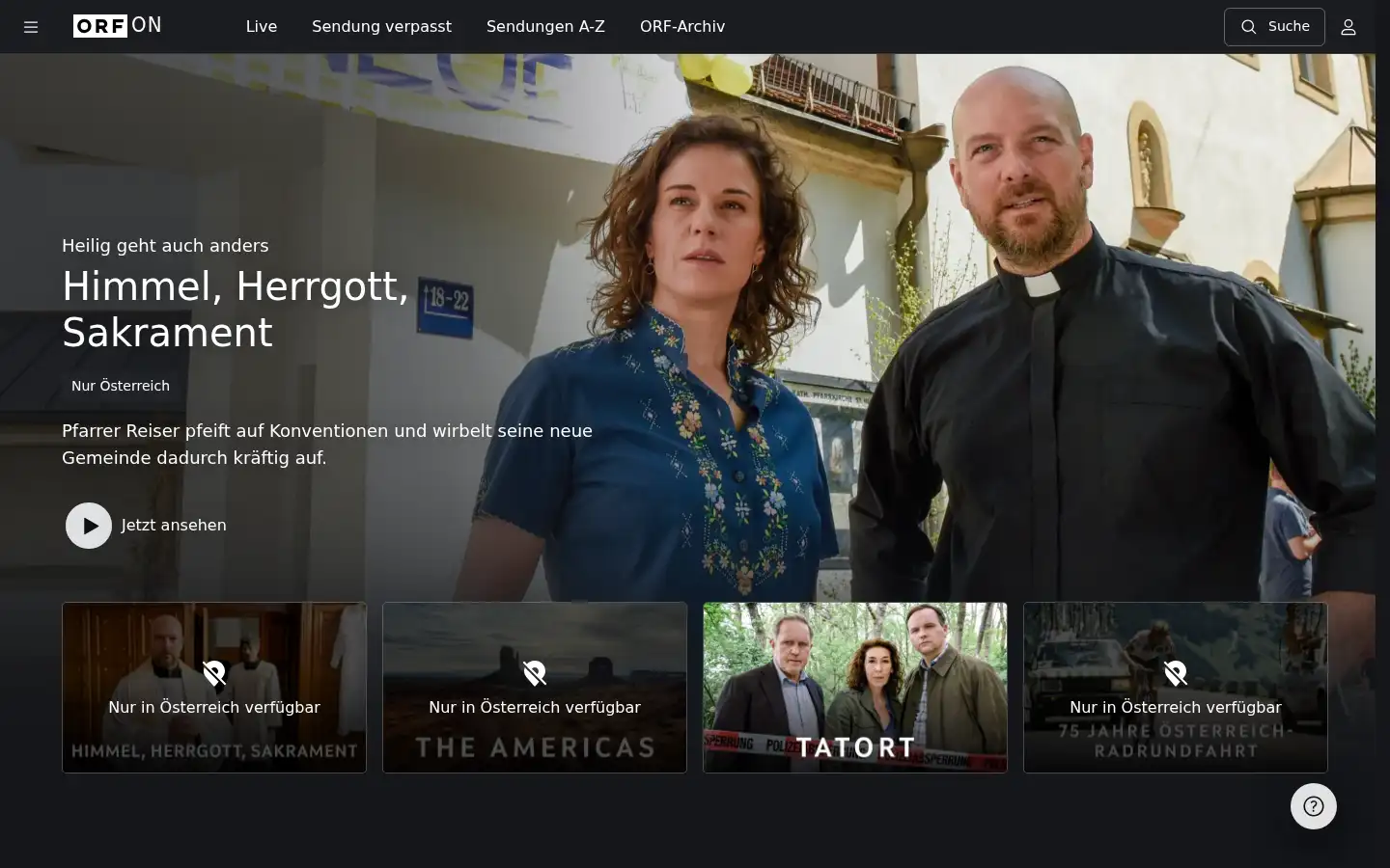 Screenshot of on.orf.at