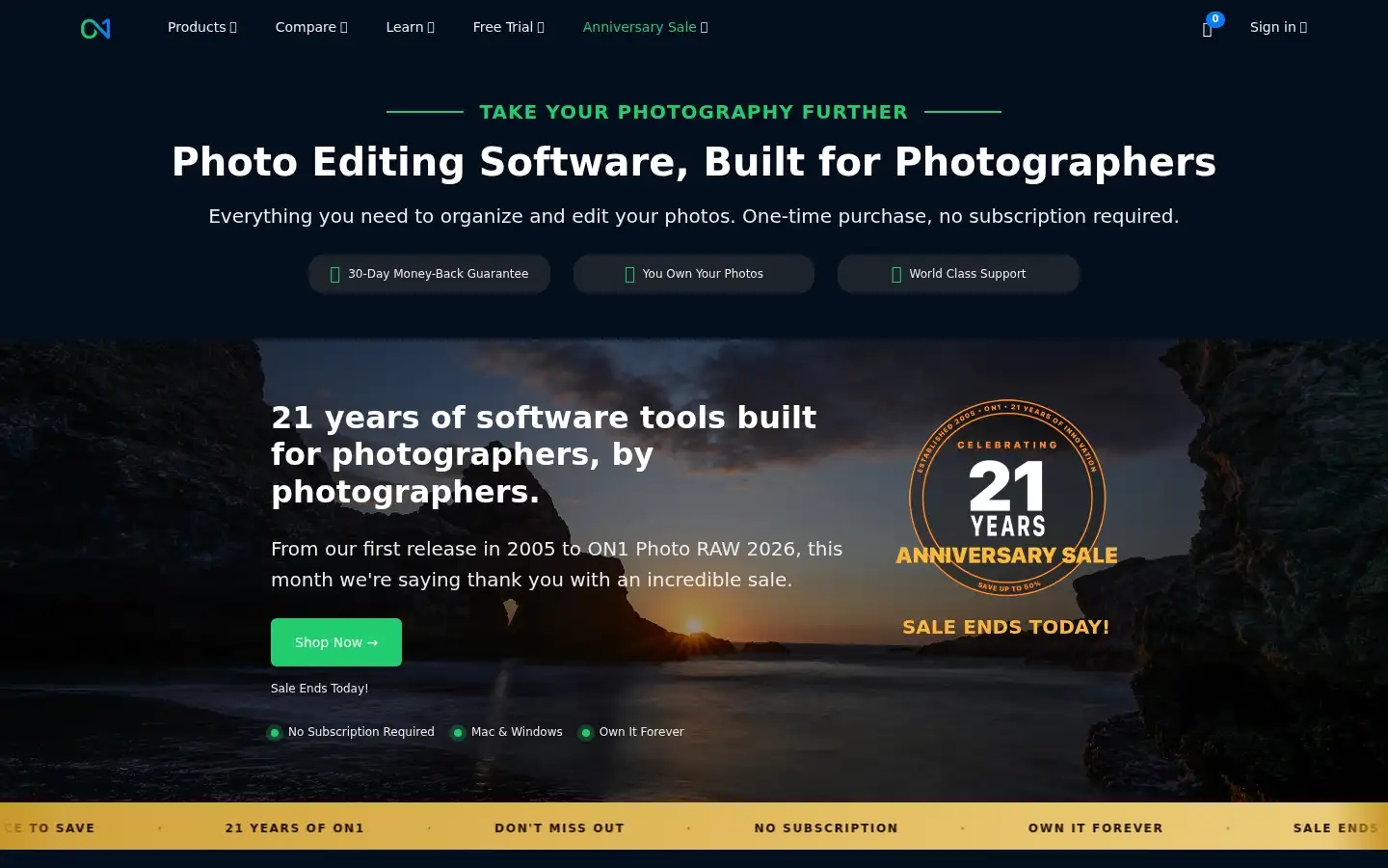 Screenshot of on1.com