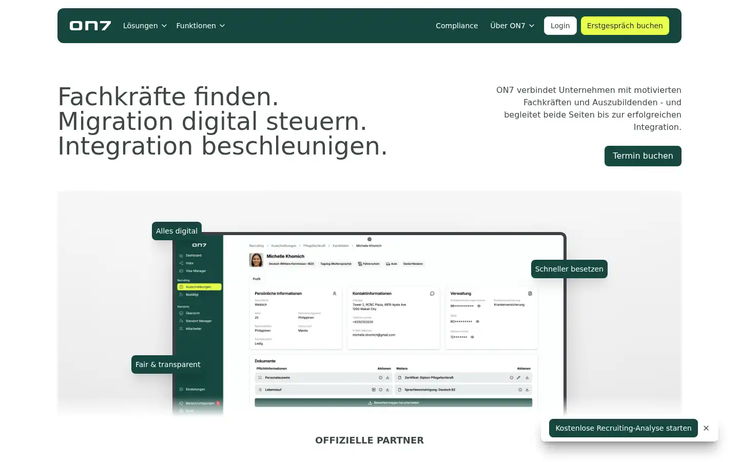 Screenshot of on7.de