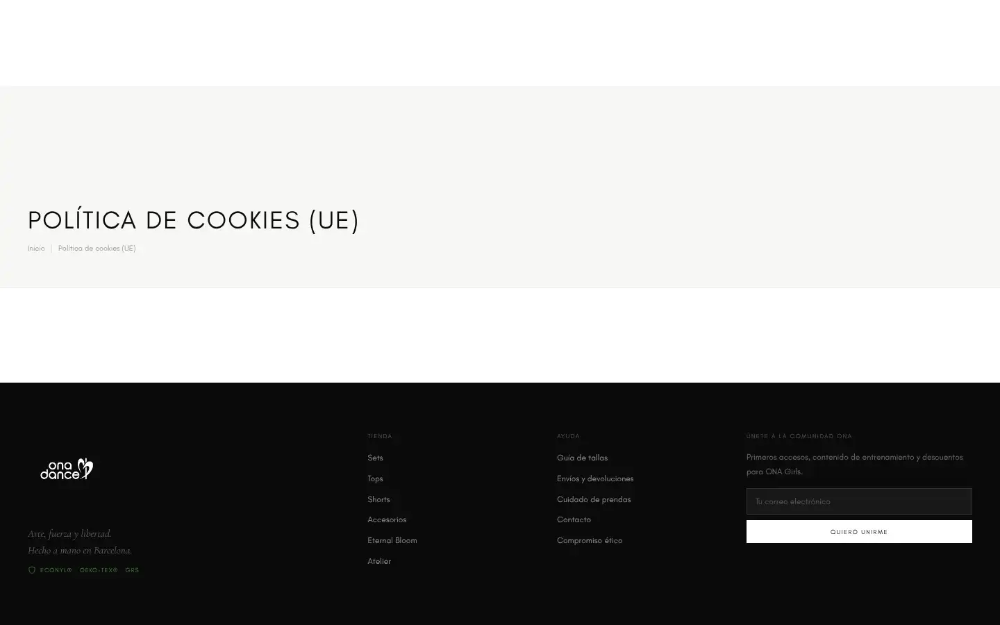 Screenshot of onadance.com