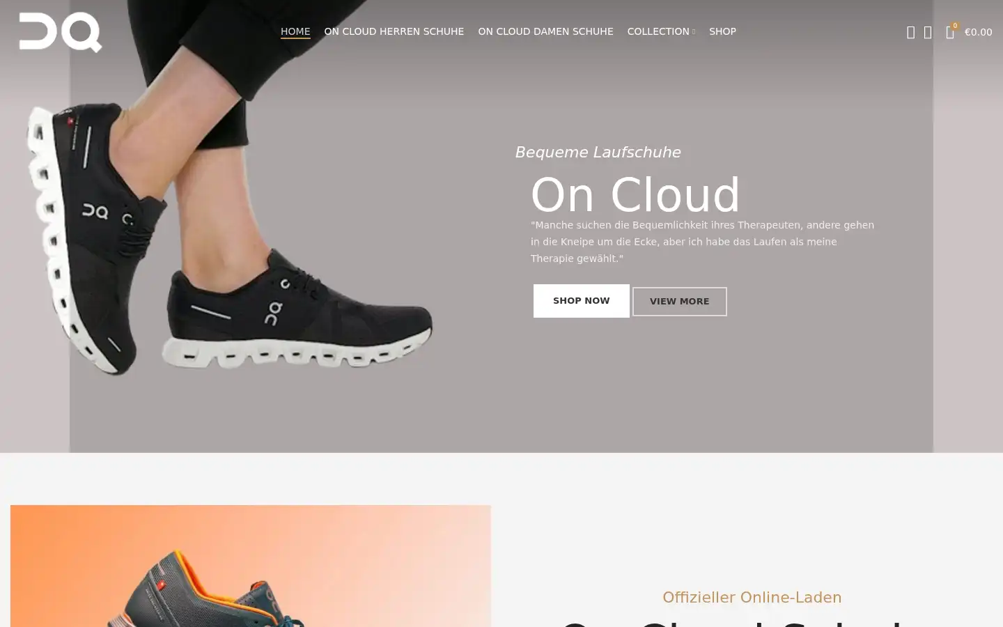 Screenshot of oncloudshoes.de